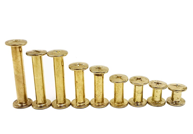 Huzstar Chicago Screws Binding Screws Posts Assortment Kit Brass Plated Steel 180-Piece - Image 4
